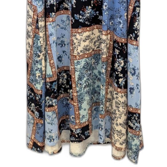 J. Jill | Floral Patchwork Maxi Dress w/ Pockets in Blue Multi | Small Petite - Picture 6 of 11